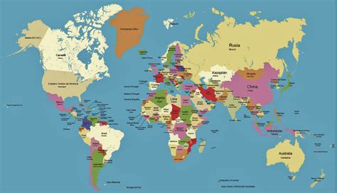 mapa mundial con nombres - romantismo mapa mental